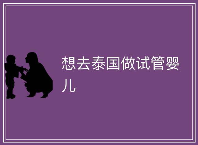 想去泰國做試管嬰兒