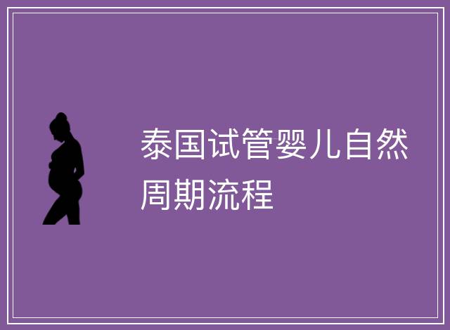 泰國試管嬰兒自然周期流程
