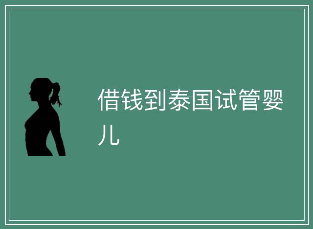 借錢到泰國試管嬰兒