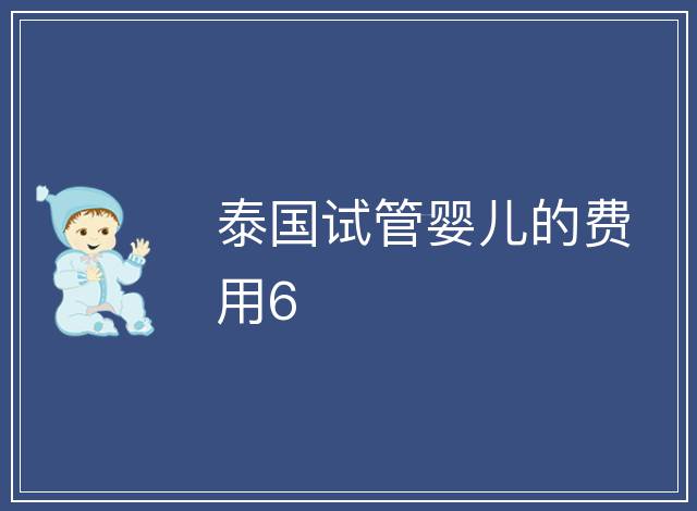 泰國試管嬰兒的費用6