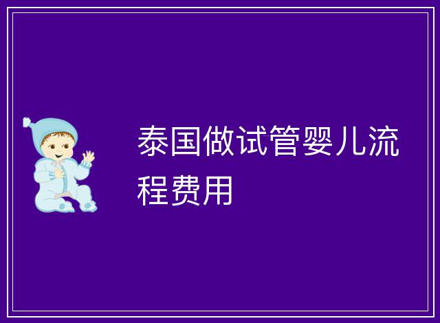 泰國做試管嬰兒流程費用