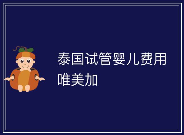 泰國試管嬰兒費(fèi)用唯美加