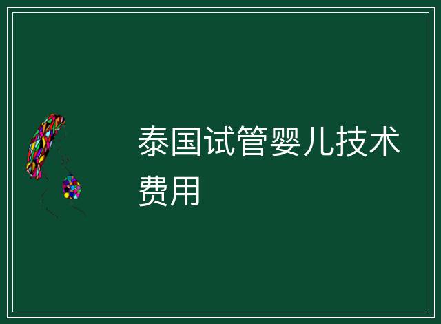 泰國試管嬰兒技術(shù)費(fèi)用
