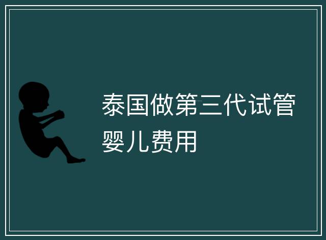泰國做第三代試管嬰兒費用