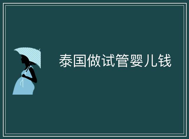 泰國做試管嬰兒錢