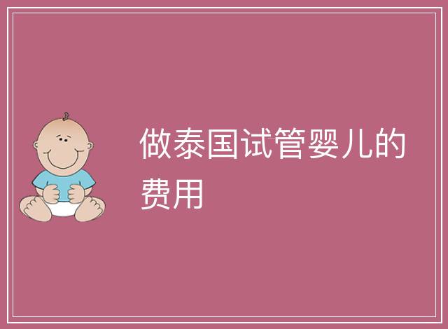 做泰國試管嬰兒的費用