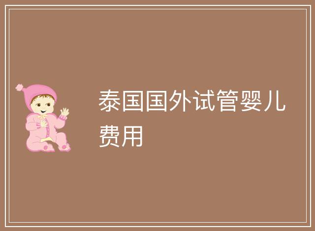泰國國外試管嬰兒費用