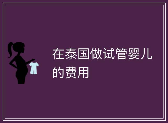 在泰國做試管嬰兒的費用
