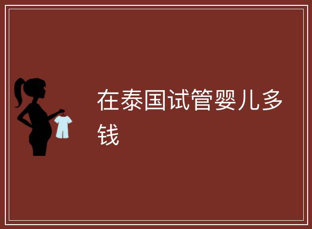 在泰國試管嬰兒多錢