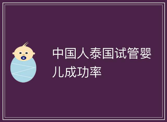 中國人泰國試管嬰兒成功率