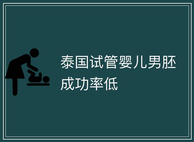 泰國試管嬰兒男胚成功率低