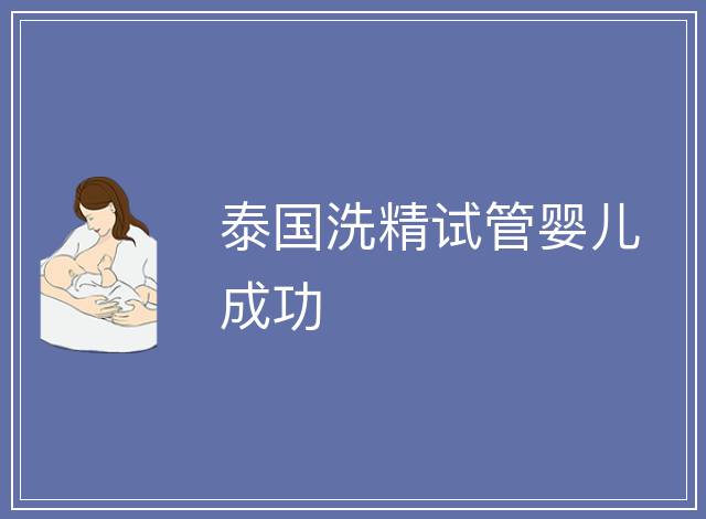 泰國洗精試管嬰兒成功