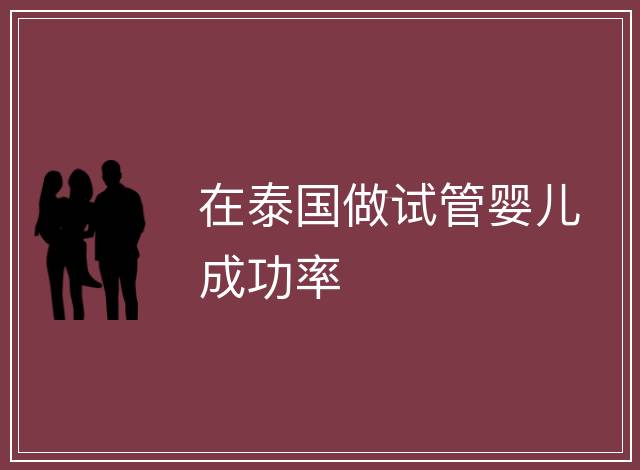 在泰國做試管嬰兒成功率