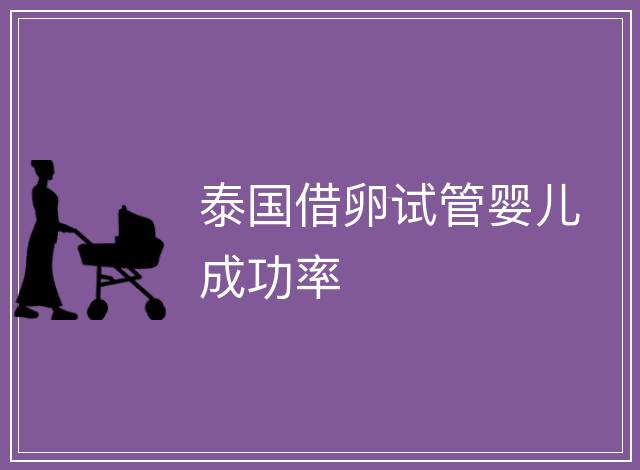 泰國借卵試管嬰兒成功率