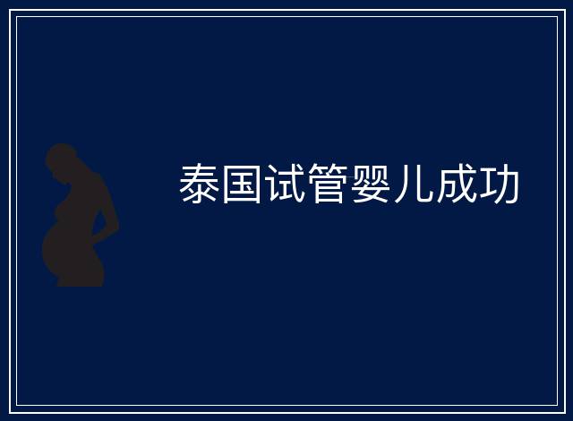 泰國試管嬰兒成功