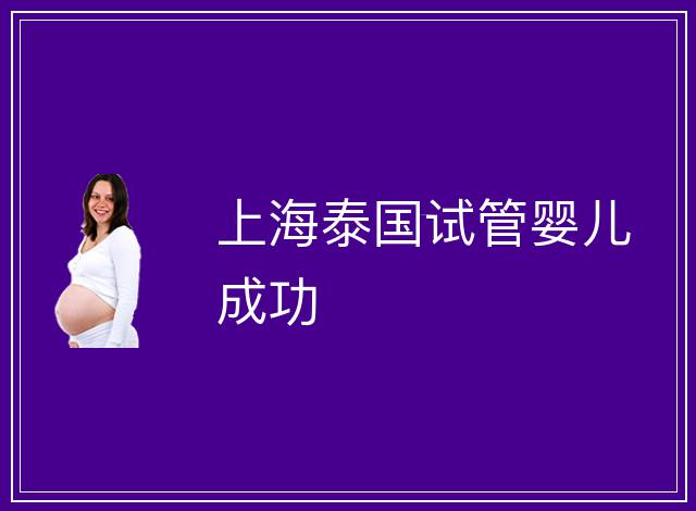 上海泰國試管嬰兒成功