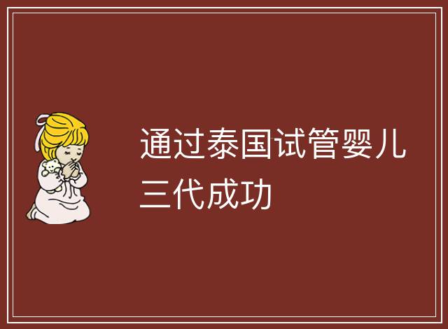 通過(guò)泰國(guó)試管嬰兒三代成功