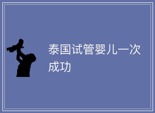 泰國試管嬰兒一次成功