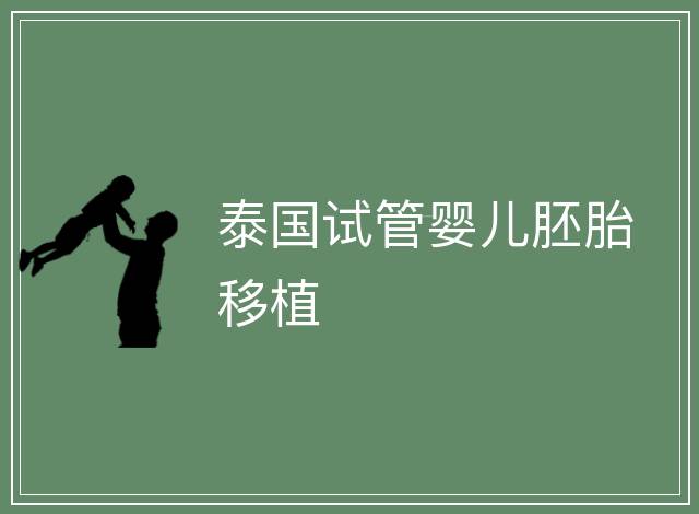 泰國試管嬰兒胚胎移植