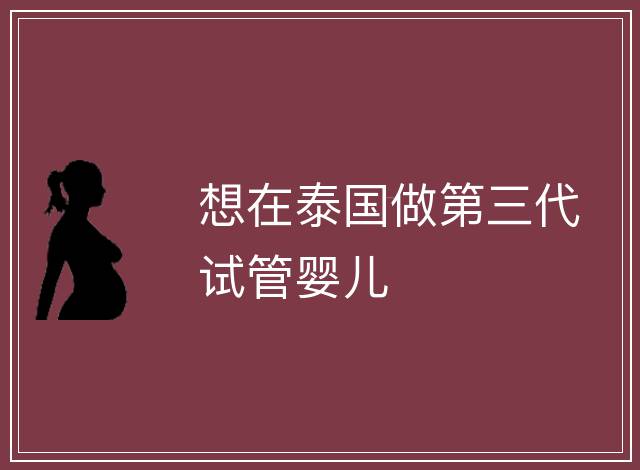 想在泰國做第三代試管嬰兒