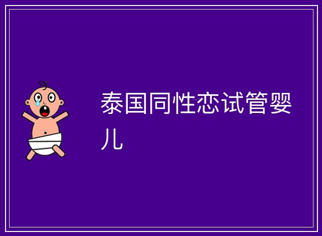 泰國同性戀試管嬰兒